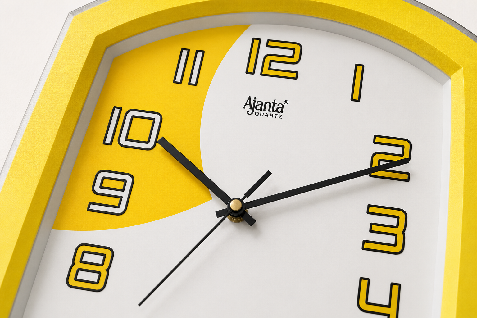 Ajanta 1997 Yellow Fancy Wall Clock – Compact Design for Office & Home 3