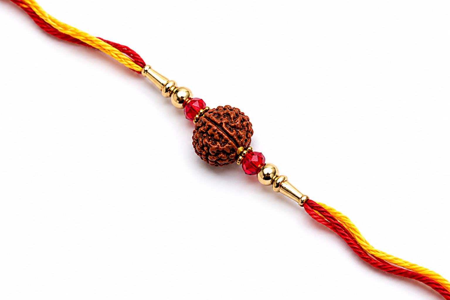 Rudraksha Rakhi with Red and Yellow Thread 3