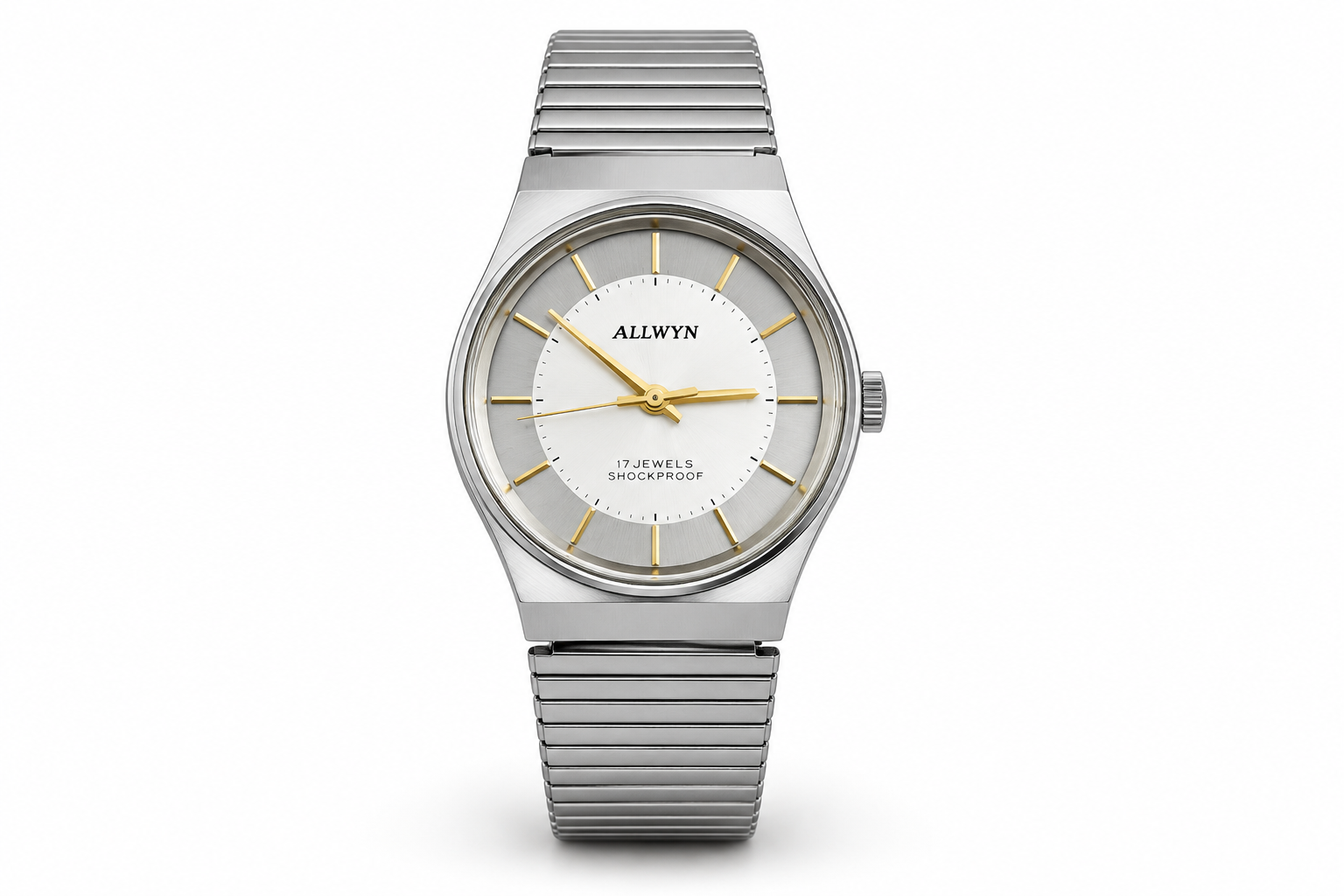Allwyn Manual Winding Watch for Men with Stainless Steel Bracelet