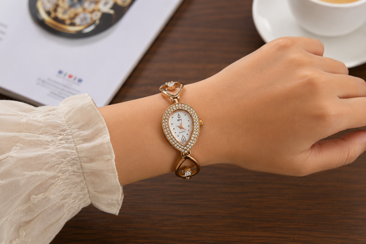 BPL Rose Gold Ladies Watch – Quartz Stone Dial 2