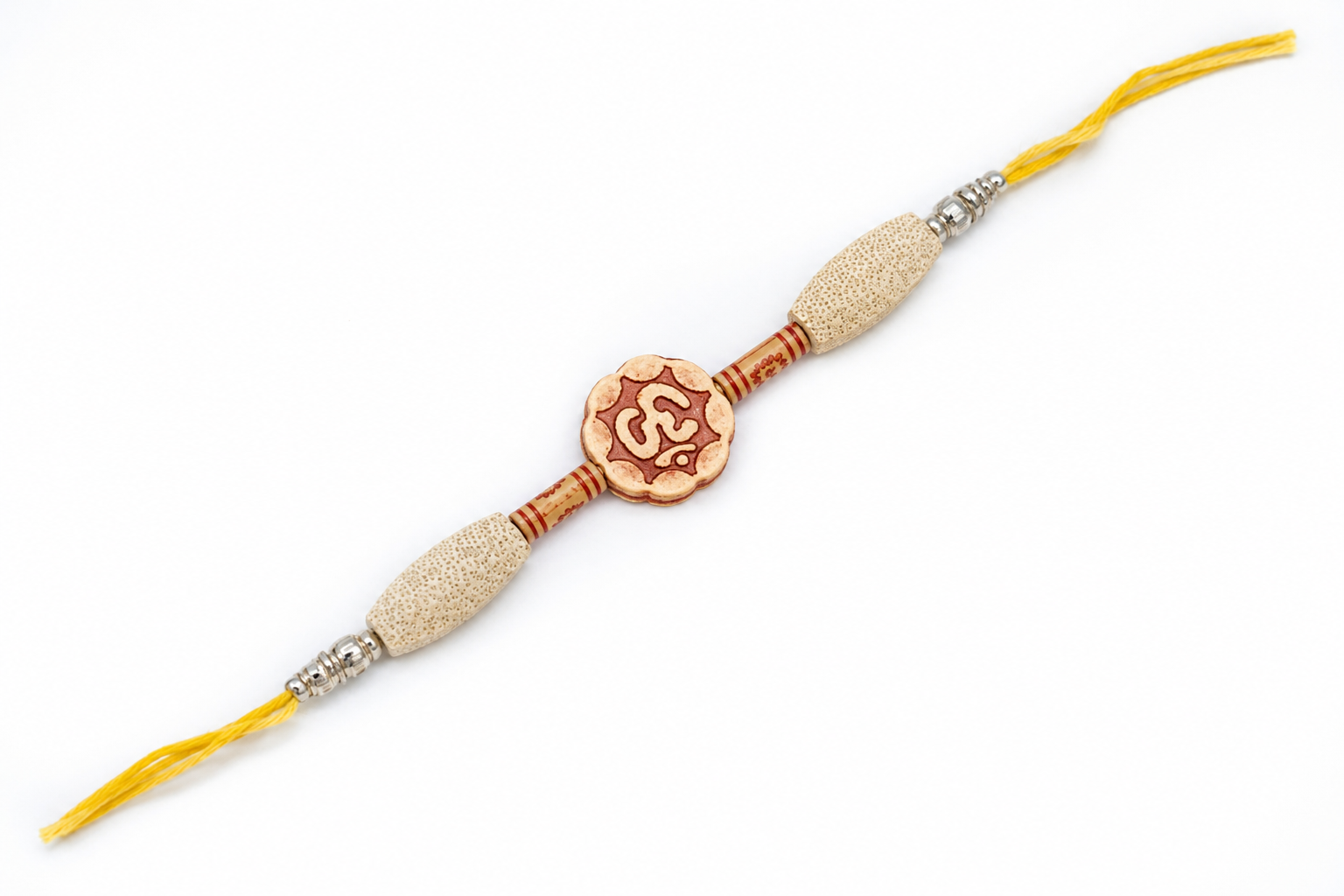 Chandan Scented Rakhi with Traditional Om Design 3