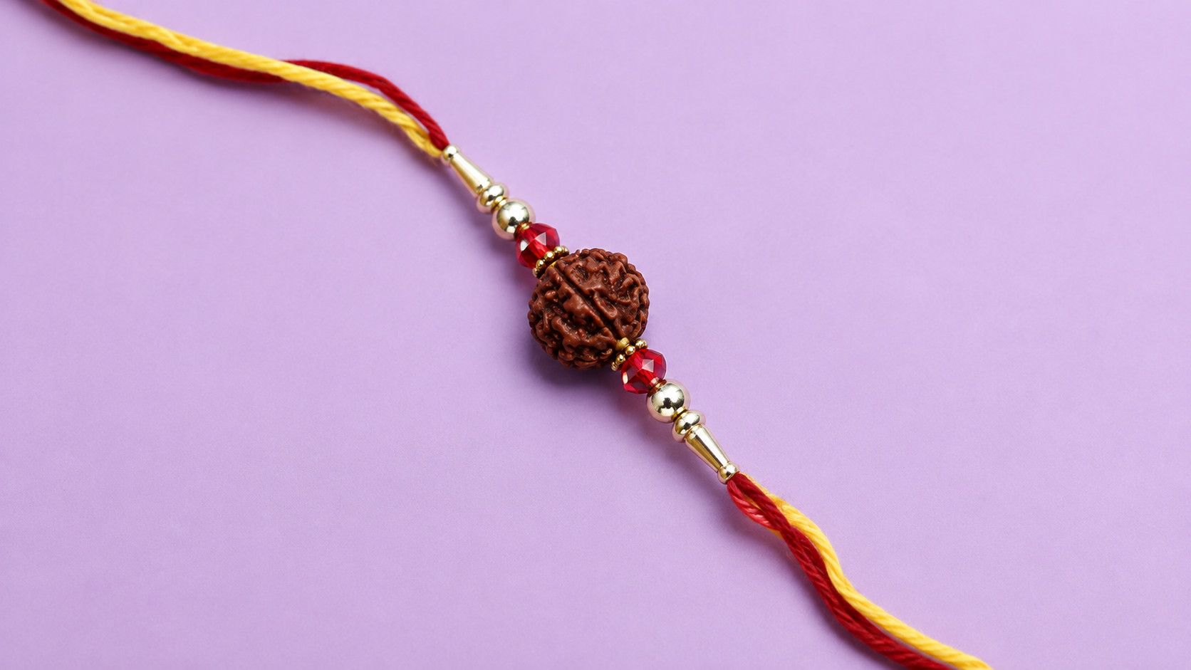 Rudraksha Rakhi with Red and Yellow Thread